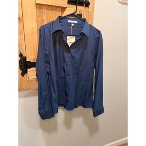 Cutter & Buck Womens Long Sleeve Button Up Shirt Navy Blue LCW08373 Size XL NWT